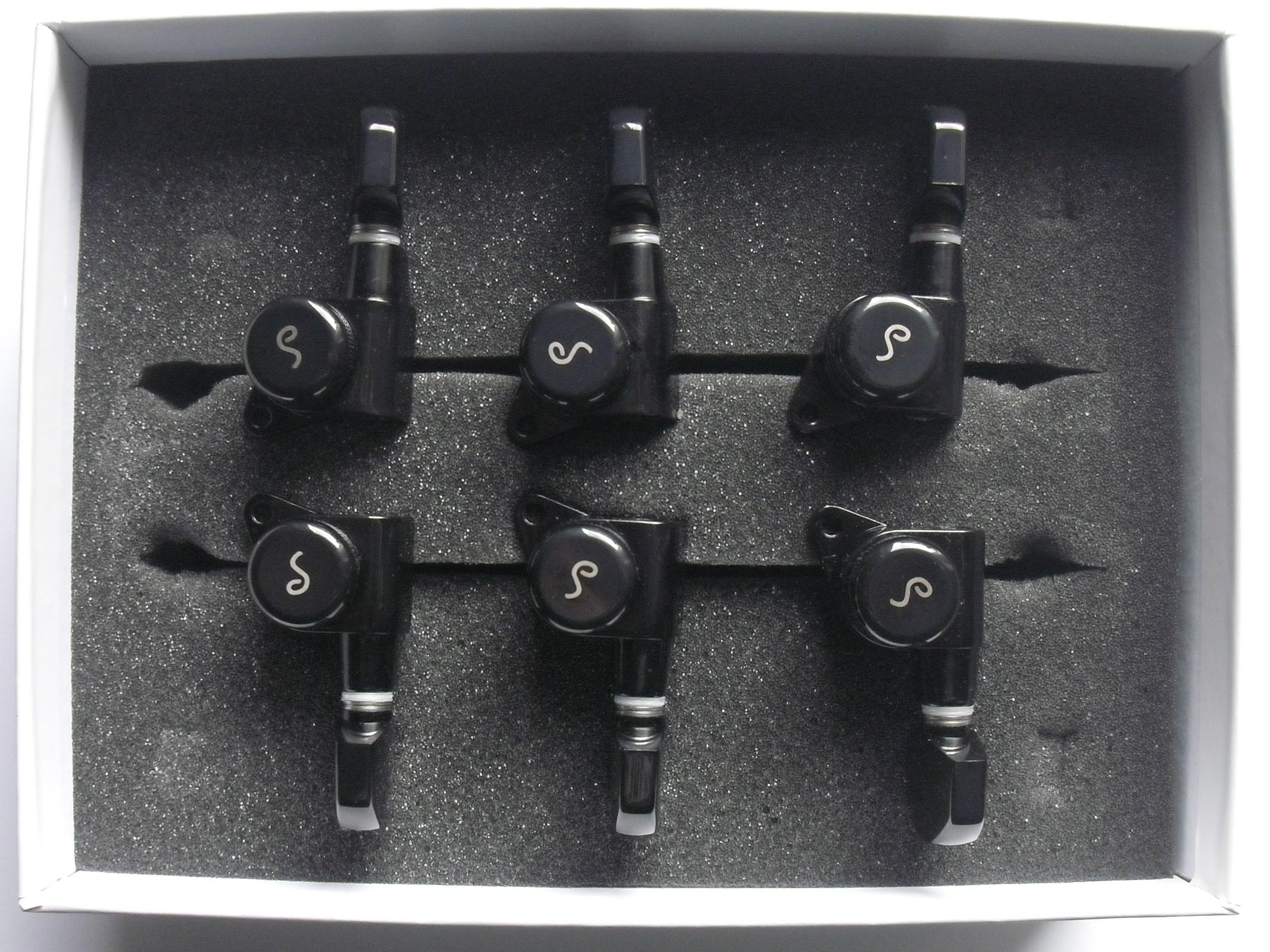 Schaller M6 Locking 19.5 Tuners 135° Mechaniken 3L 3R Black