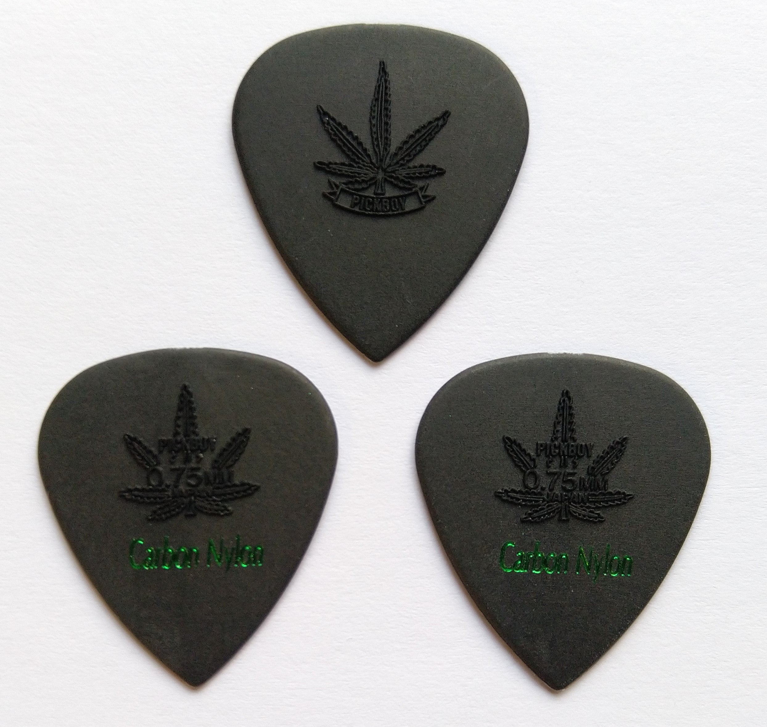 3 PickBoy Modulous carbon graphite Picks Plektren black, 0,75 mm