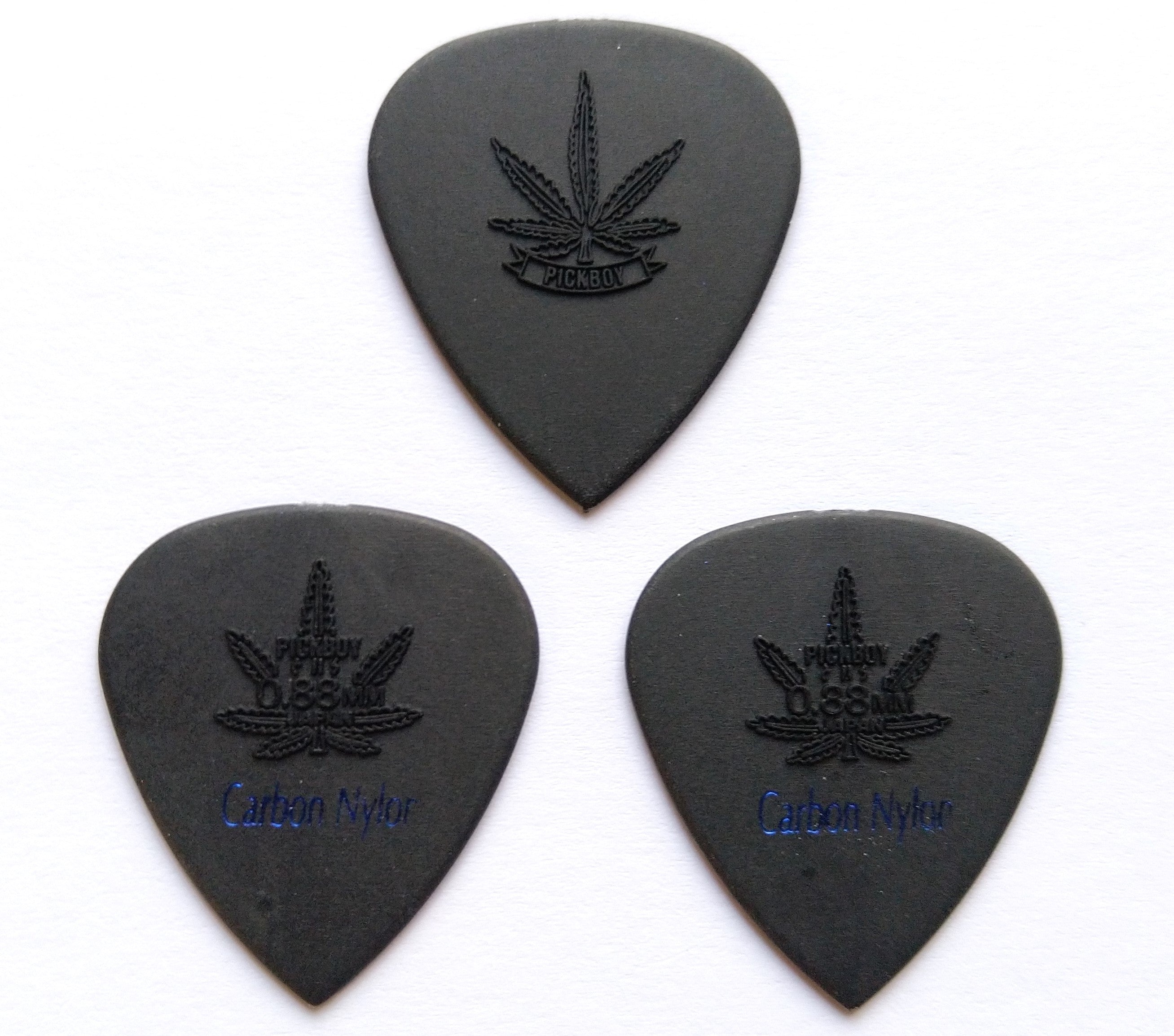 3 PickBoy Modulous carbon graphite Picks Plektren black, 0,88 mm