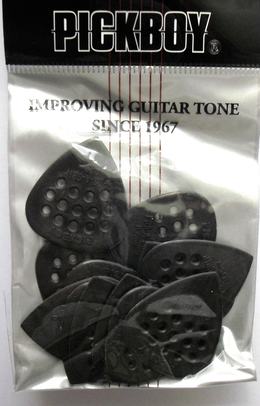 12 PickBoy POS-A-Grip Picks Plektren black, 0,70 mm