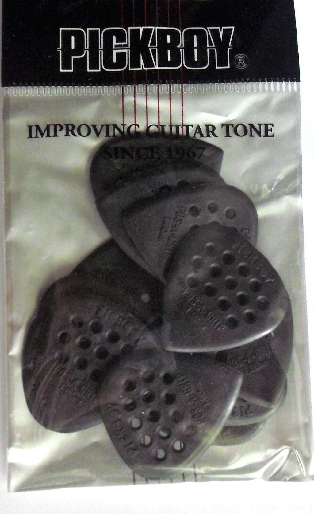 12 PickBoy POS-A-Grip Picks Plektren black, 1,00 mm