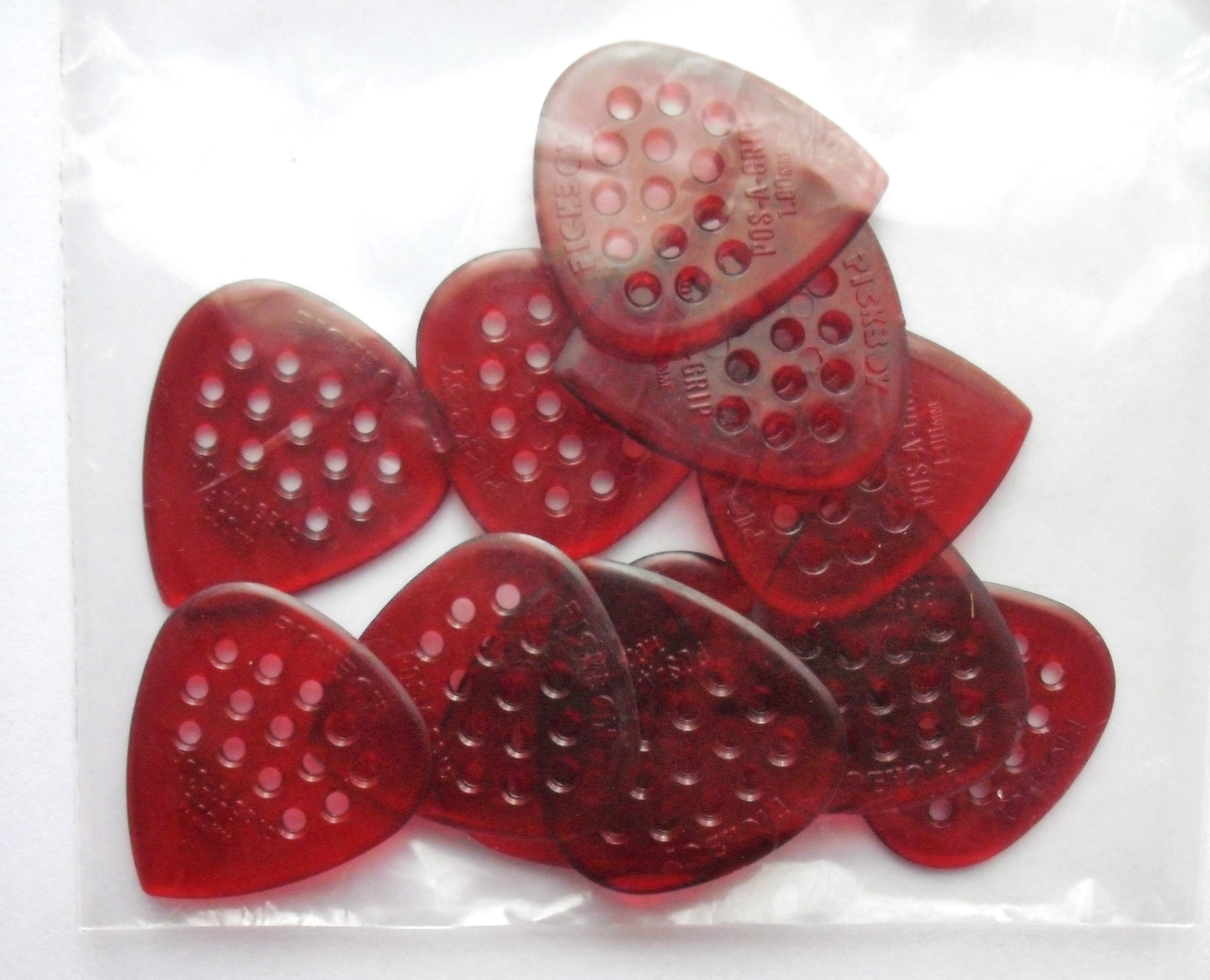 12 PickBoy POS-A-Grip Picks Plektren red, 1,00 mm