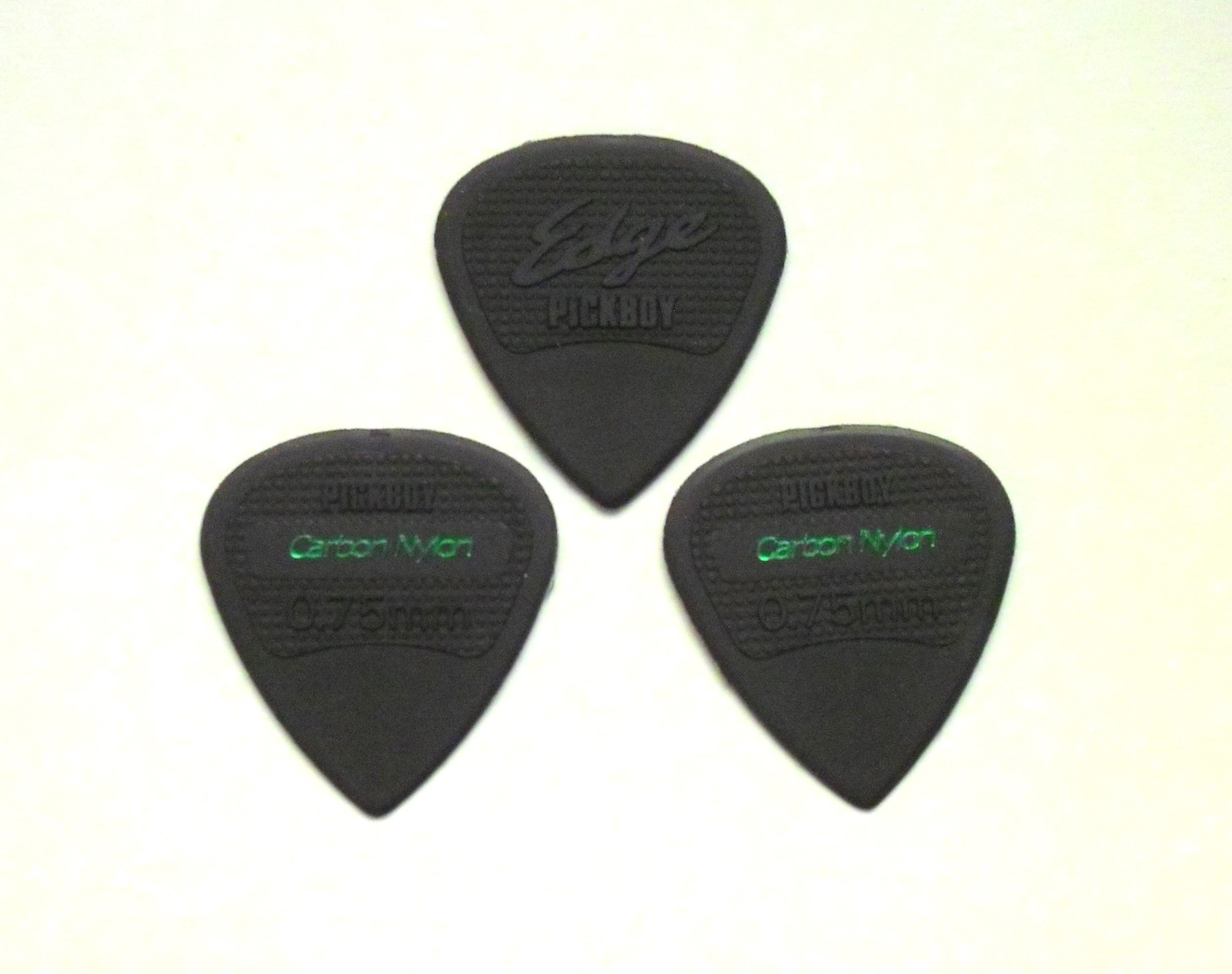 3 PickBoy Edge Carbon Nylon Picks Plektren black, 0,75 mm