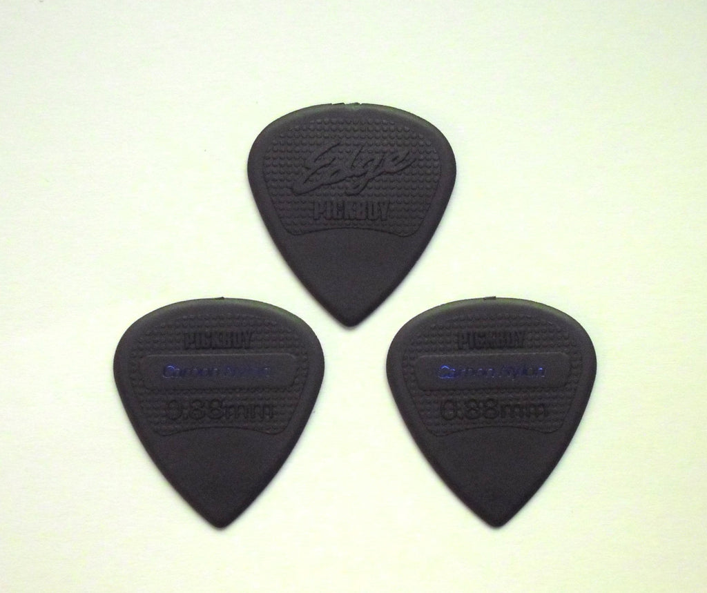 3 PickBoy Edge Carbon Nylon Picks Plektren black, 0,88 mm