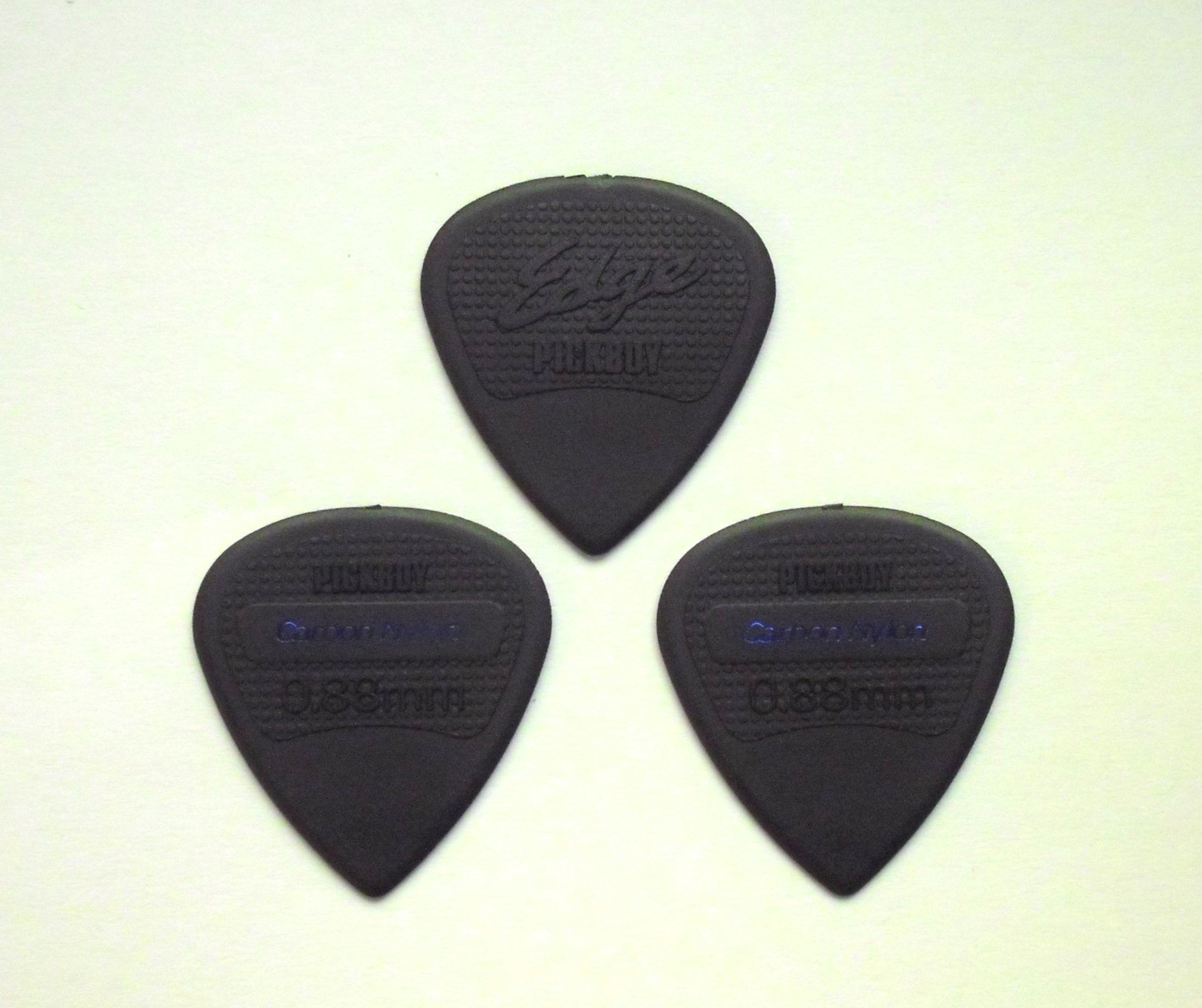 3 PickBoy Edge Carbon Nylon Picks Plektren black, 0,88 mm
