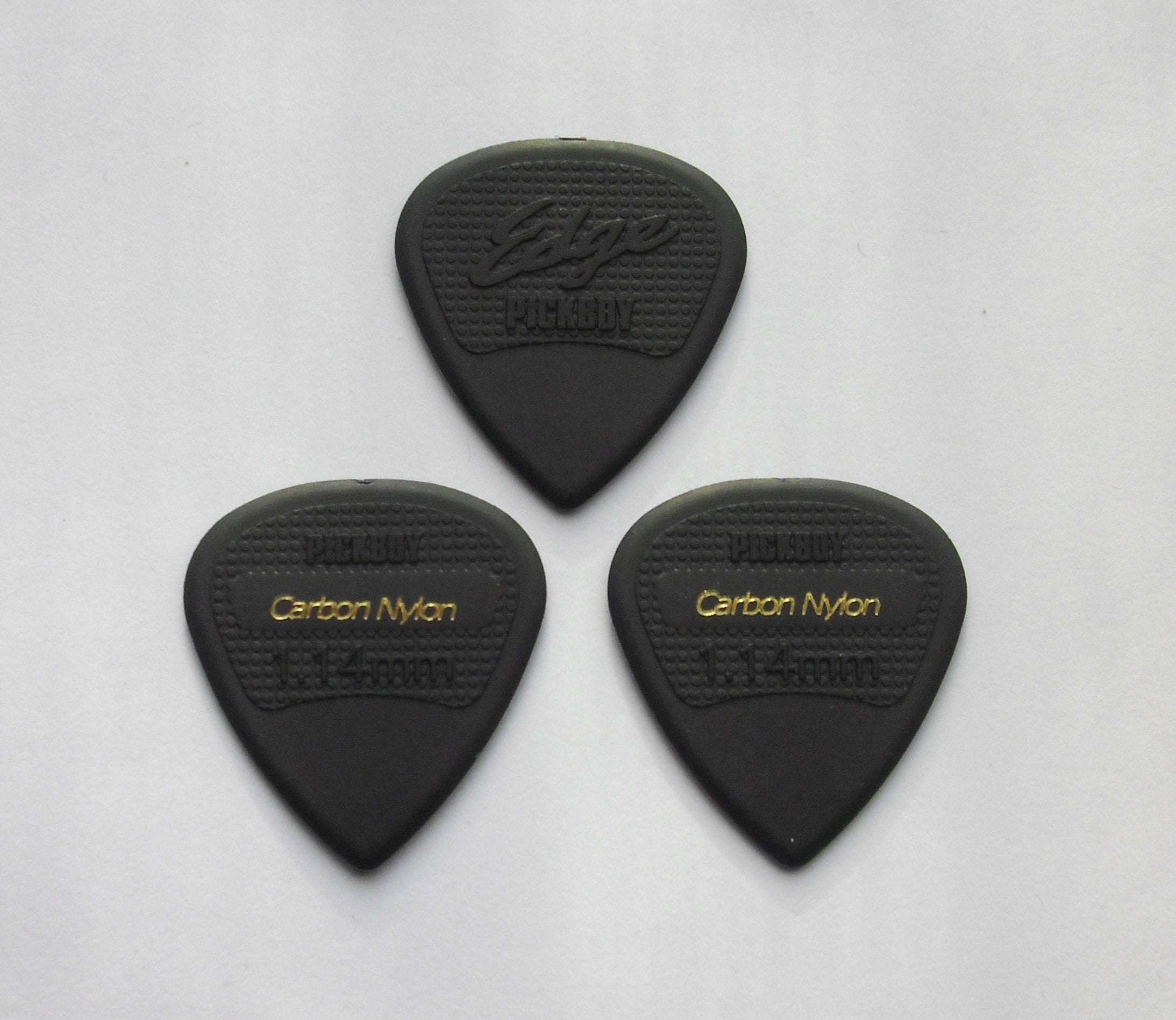 3 PickBoy Edge Carbon Nylon Picks Plektren black, 1,14 mm