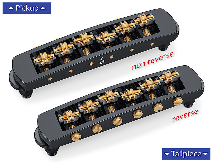 Schaller STM Tunamatic Roller Bridge reverse Black M5 (optional M8)