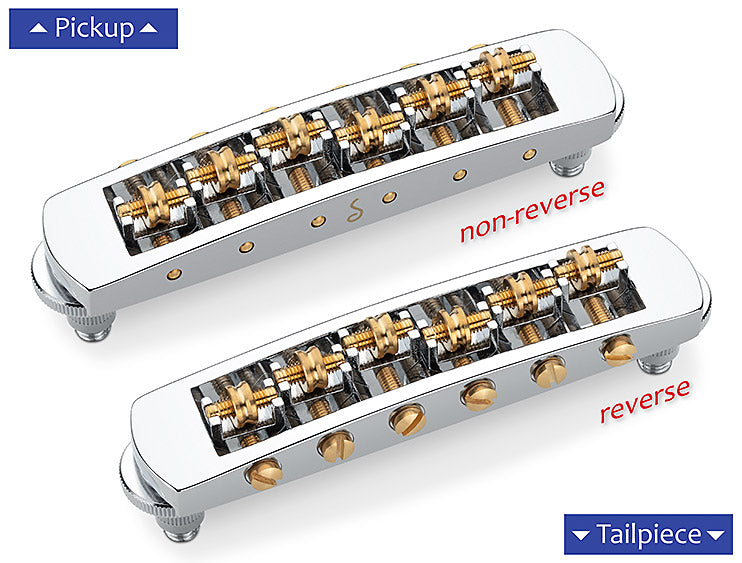 Schaller STM Tunamatic Roller Bridge reverse Chrome M5 (optional M8)