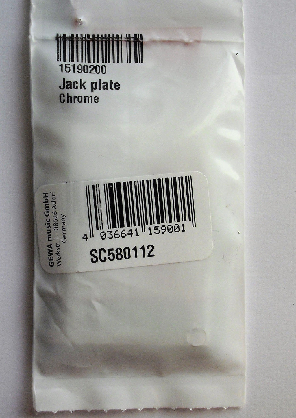 Schaller 4-Loch Buchsenblech Jack-Plate, gebogen Chrome inkl. Schrauben