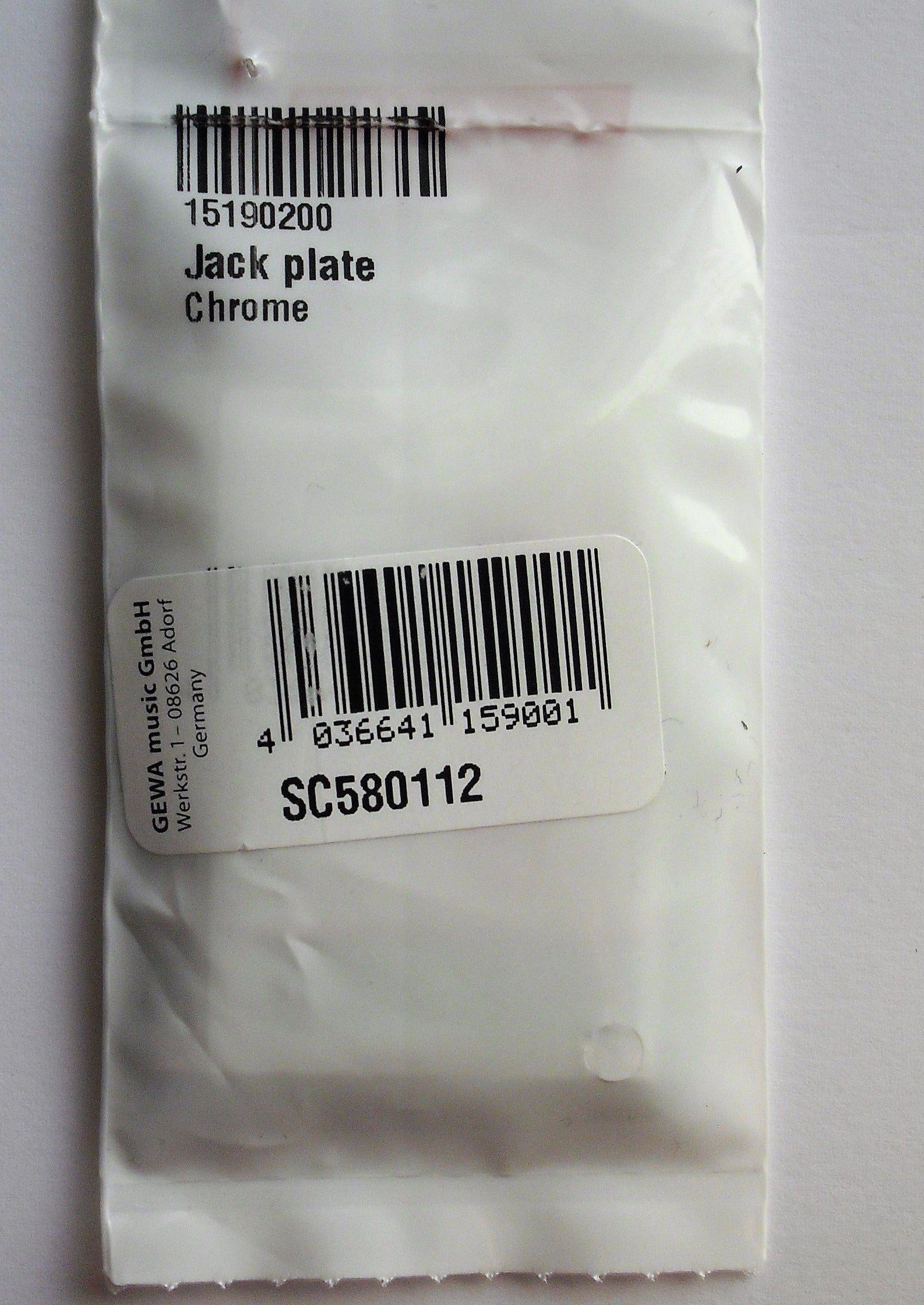 Schaller 4-Loch Buchsenblech Jack-Plate, gebogen Chrome inkl. Schrauben