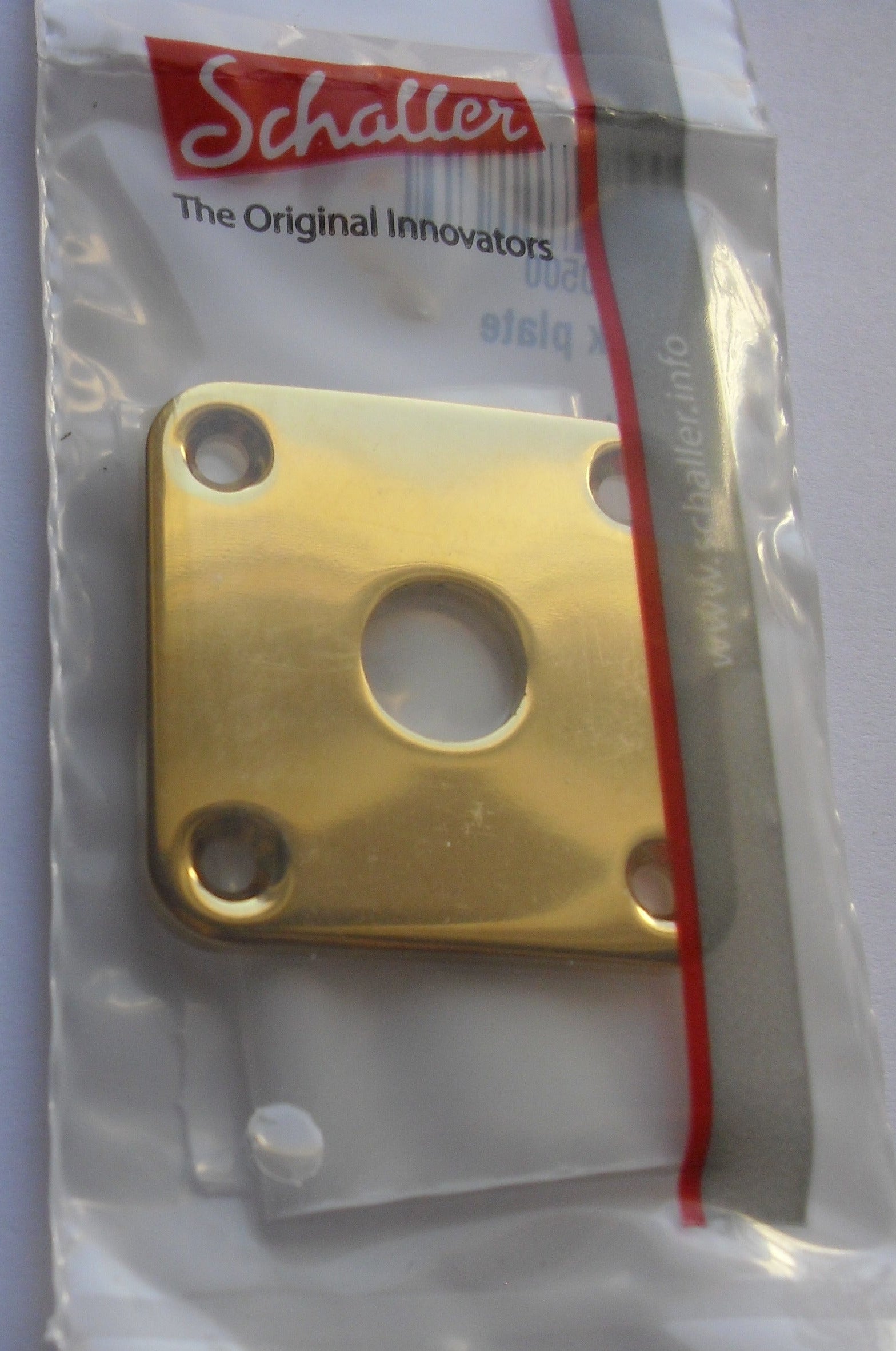Schaller 4-Loch Buchsenblech Jack-Plate, gebogen Gold inkl. Schrauben