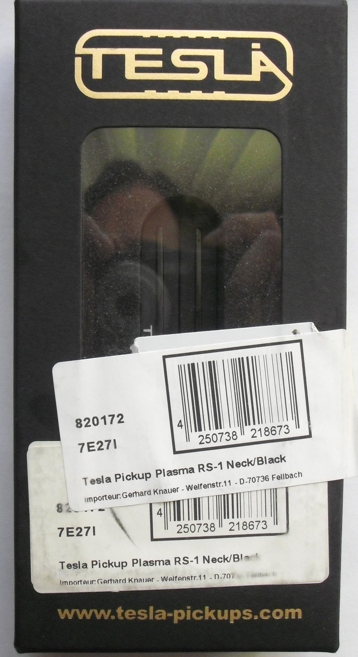 Tesla Pickup Plasma RS-1 Rail Humbucker Neck Black