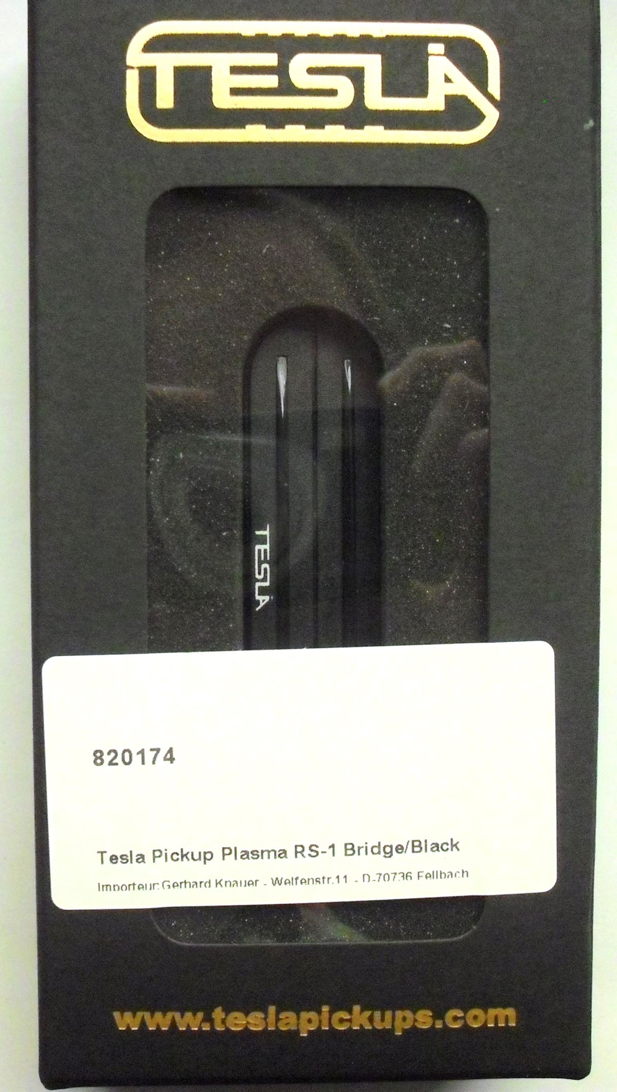 Tesla Pickup Plasma RS-1 Rail Humbucker Bridge Black